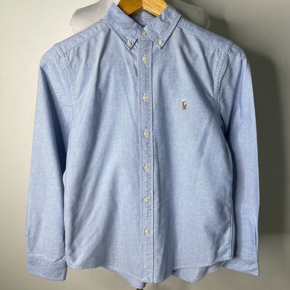 POLO Ralph Lauren Kid's Boy's Light Blue Button Down Shirt Size Large - Picture 1 of 7